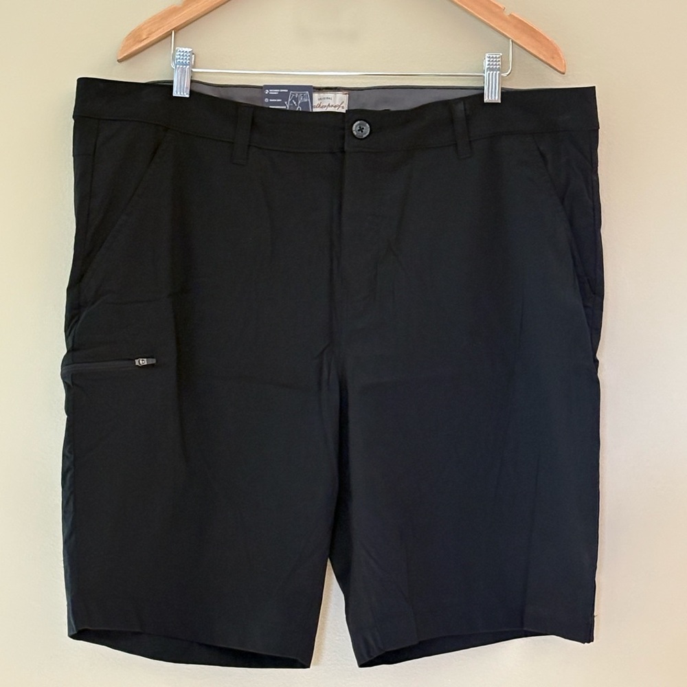 Weatherproof Black Flat Front Shorts Lightweight Athletic